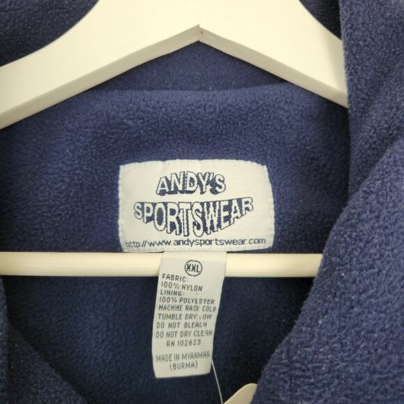 Vintage 80s Mens Andy's Sportswear Blue Alaska Fleece Lined Rain Jacket XXL - Picture 8 of 9